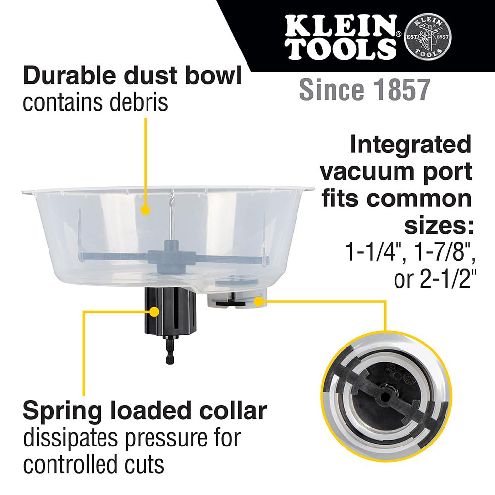 Klein Tools 53710 centered pilot bit ensures accurate hole alignment