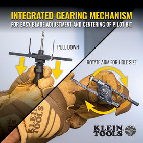 Klein Tools 53710 spring-loaded collar for controlled, perpendicular cuts