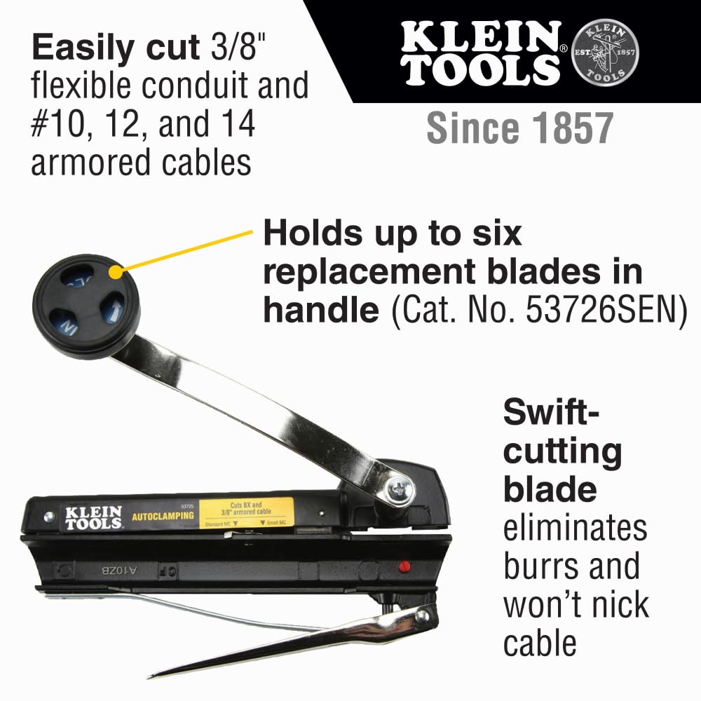 Klein Tools 53725 blade stored in the handle for quick swaps