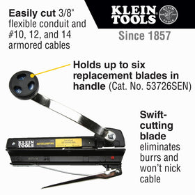 Klein Tools 53725 blade stored in the handle for quick swaps
