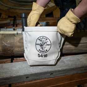 Klein Tools 5416 tool belt-hanging design keeps bolts and small tools within reach.