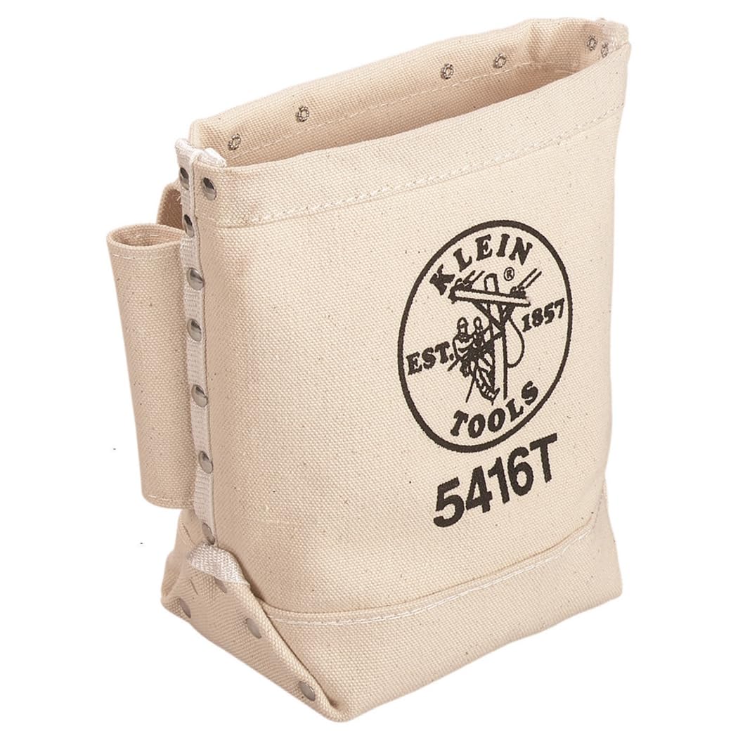 Klein Tools 5416T tool bag with bull-pin loops on the sides for easy access.