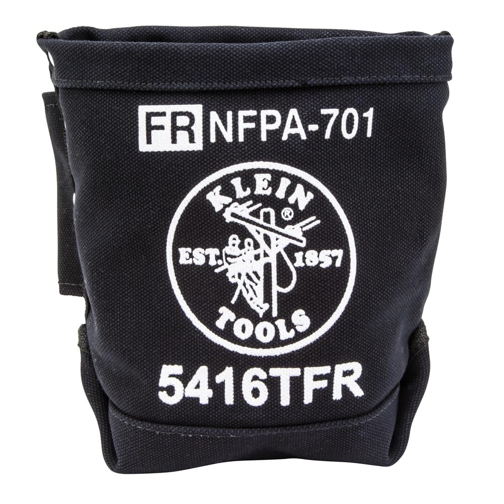 Klein Tools 5416TFR front view shows flame-resistant canvas for rugged job-site storage