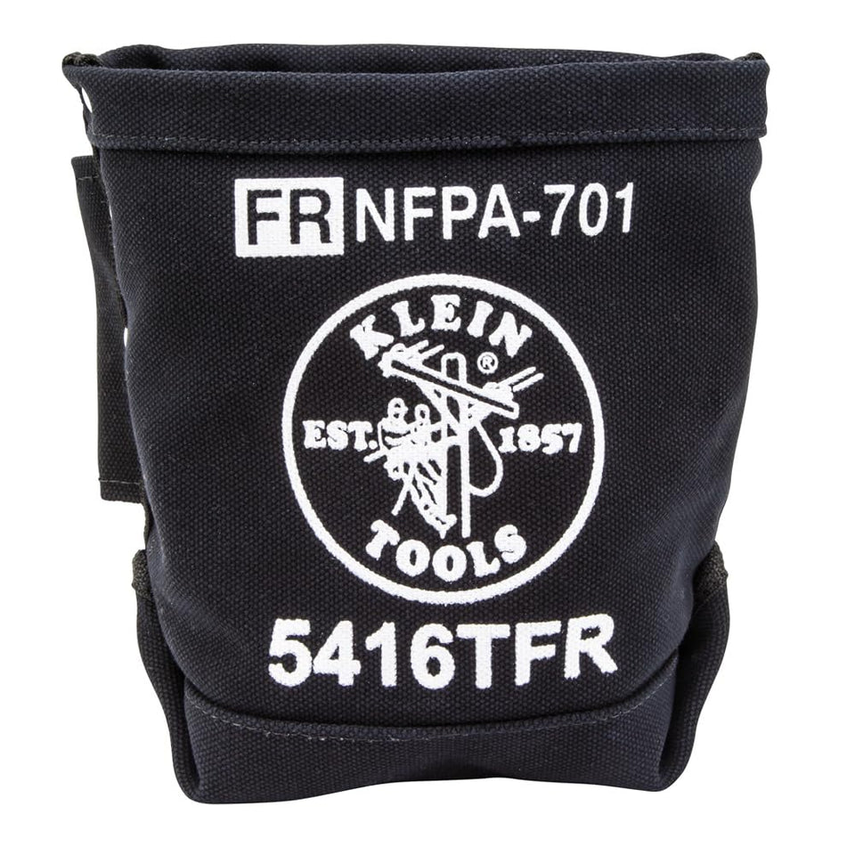 Klein Tools 5416TFR front view shows flame-resistant canvas for rugged job-site storage