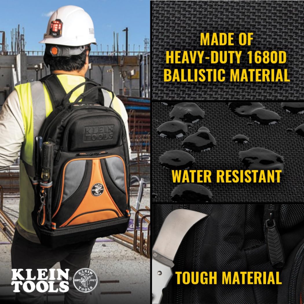 Klein Tools 55421BP-14 front pocket protects safety glasses on the move