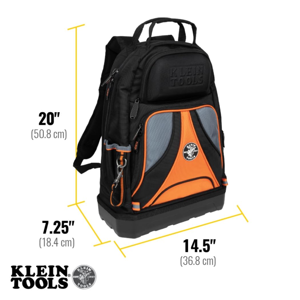 Klein Tools 55421BP-14 interior pockets help organize screwdrivers and wrenches