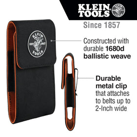 Klein Tools 55468 on-belt clip securing smartphone during work