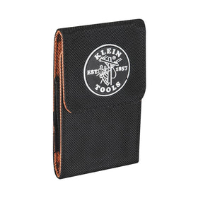 Klein Tools 55468 phone holder with magnetic closure in use on belt