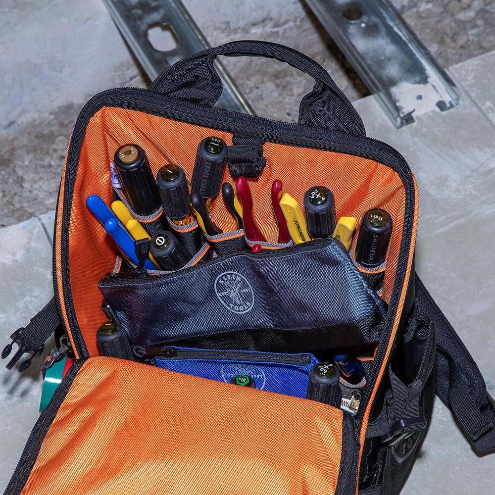 Klein Tools 55559 2-inch gusset bottom increases capacity and organization.