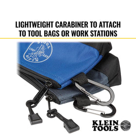 Klein Tools 55559 7-inch blue pouch keeps small parts separate and visible.
