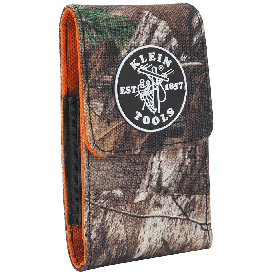 Klein Tools 55564 camo phone holder on belt clip for quick site access