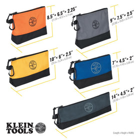 Klein Tools 55569 stand-up bag carabiners highlight easy attachment to belts and bags