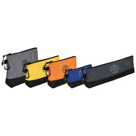 Klein Tools 55569 stand-up bag closed demonstrates organized tool storage in durable fabric