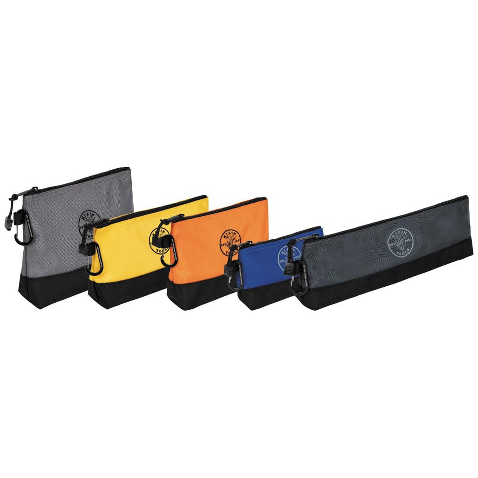 Klein Tools 55569 stand-up bag closed demonstrates organized tool storage in durable fabric