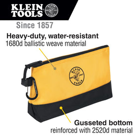 Klein Tools 55569 stand-up bag open showcases quick access to stored pliers and wrenches