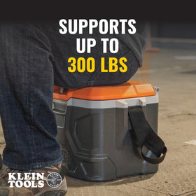 Klein Tools 55600 bottle slot fits 1-liter bottles upright.