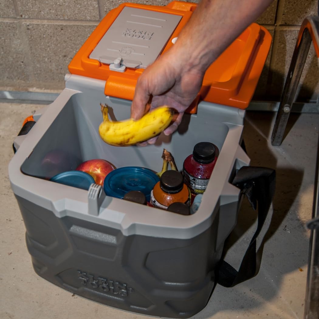 Klein Tools 55600 on a jobsite keeps lunch and gear ready.