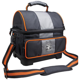 Klein Tools 55601 lunch box full view showing rugged 1680d ballistic weave for jobsite durability.