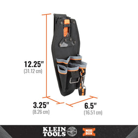 Klein Tools MODbox pouch demonstrates rail compatibility for expanded storage.