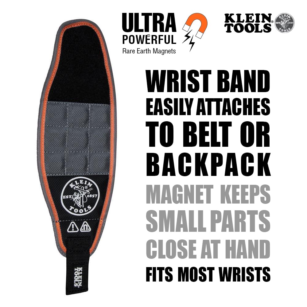 Klein Tools 55895 magnetic wristband holding nails for faster fastening