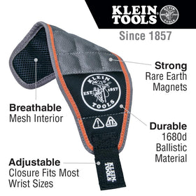 Klein Tools 55895 magnetic wristband keeping screws within reach during assembly