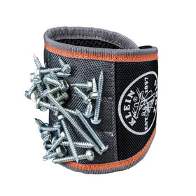 Klein Tools 55895 magnetic wristband wraps around wrist or belt for versatility