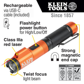 Klein Tools 56040 twist-focus bezel allowing beam adjustment from spot to flood