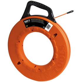 Klein Tools 56059 non-conductive fiberglass fish tape for safe conduit navigation.