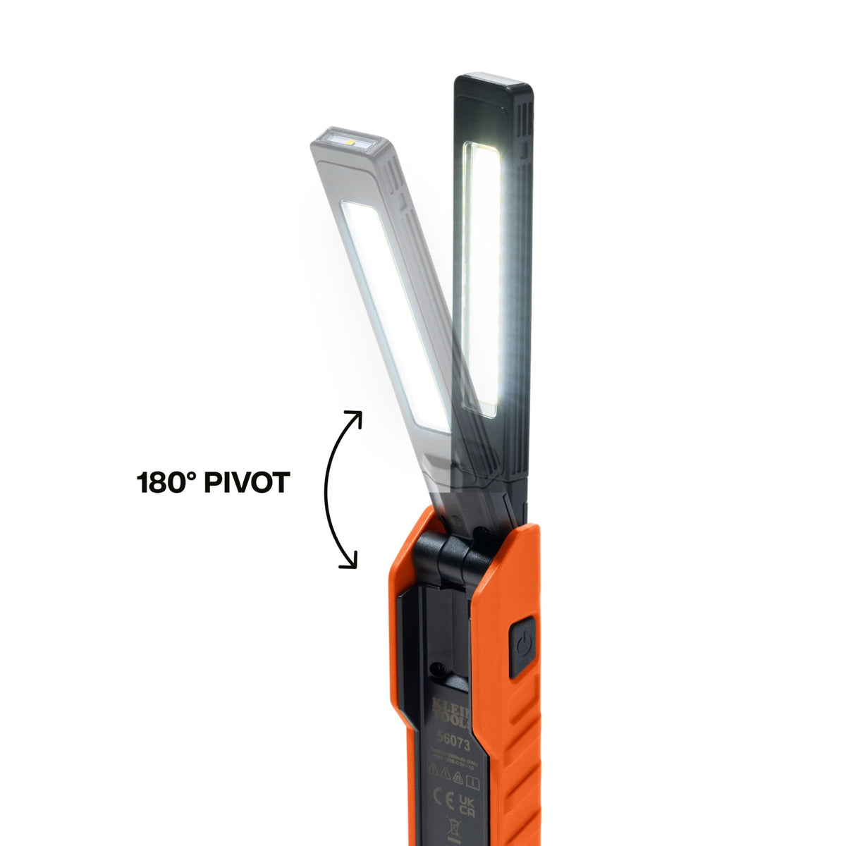 Klein Tools 56073 magnetic base keeps light steady on metal surfaces.