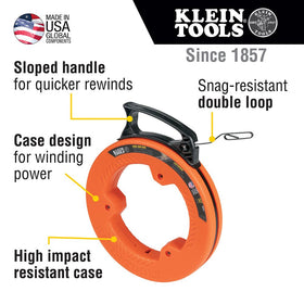 Klein Tools 56331 steel tape with markings showing depth guidance