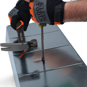 Klein Tools 60012DD in-use on duct work shows versatile HVAC demolition capability.