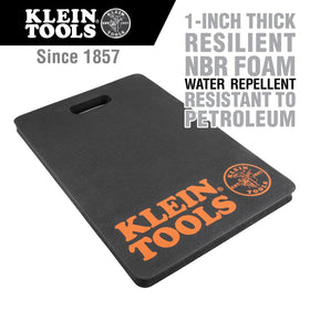 Klein Tools 60135 kneeling pad, side view, easy transport with built-in handle.