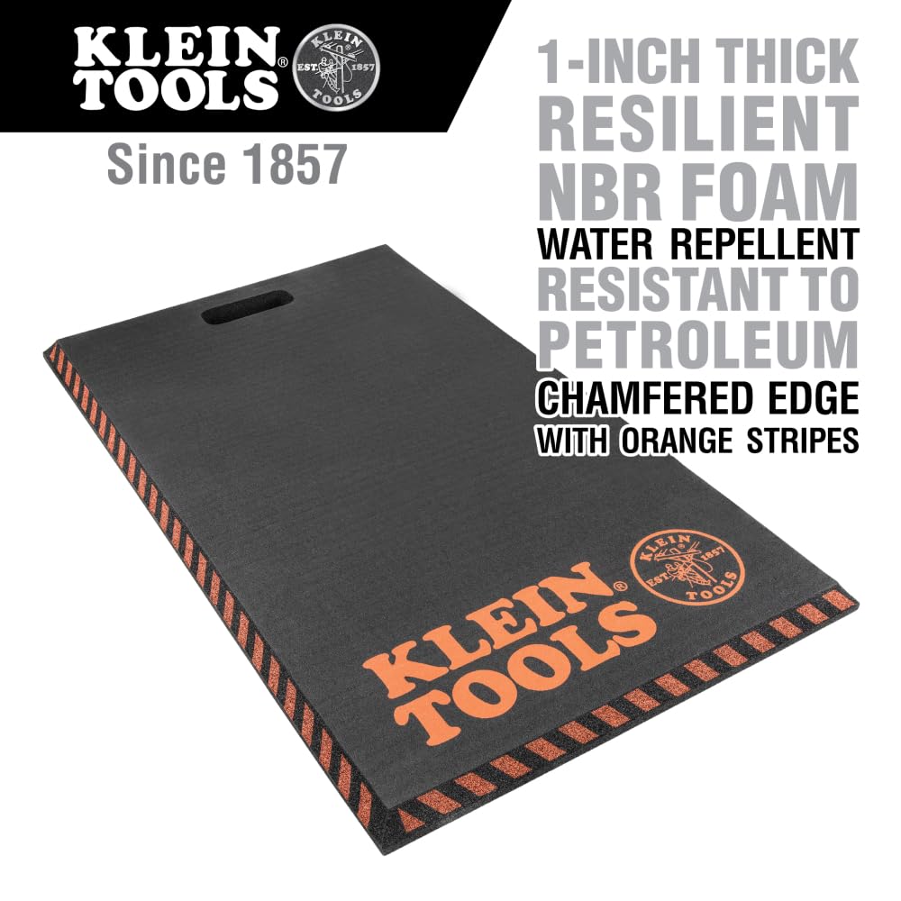 Klein Tools 60136 kneeling pad side angle demonstrates large size for easy movement