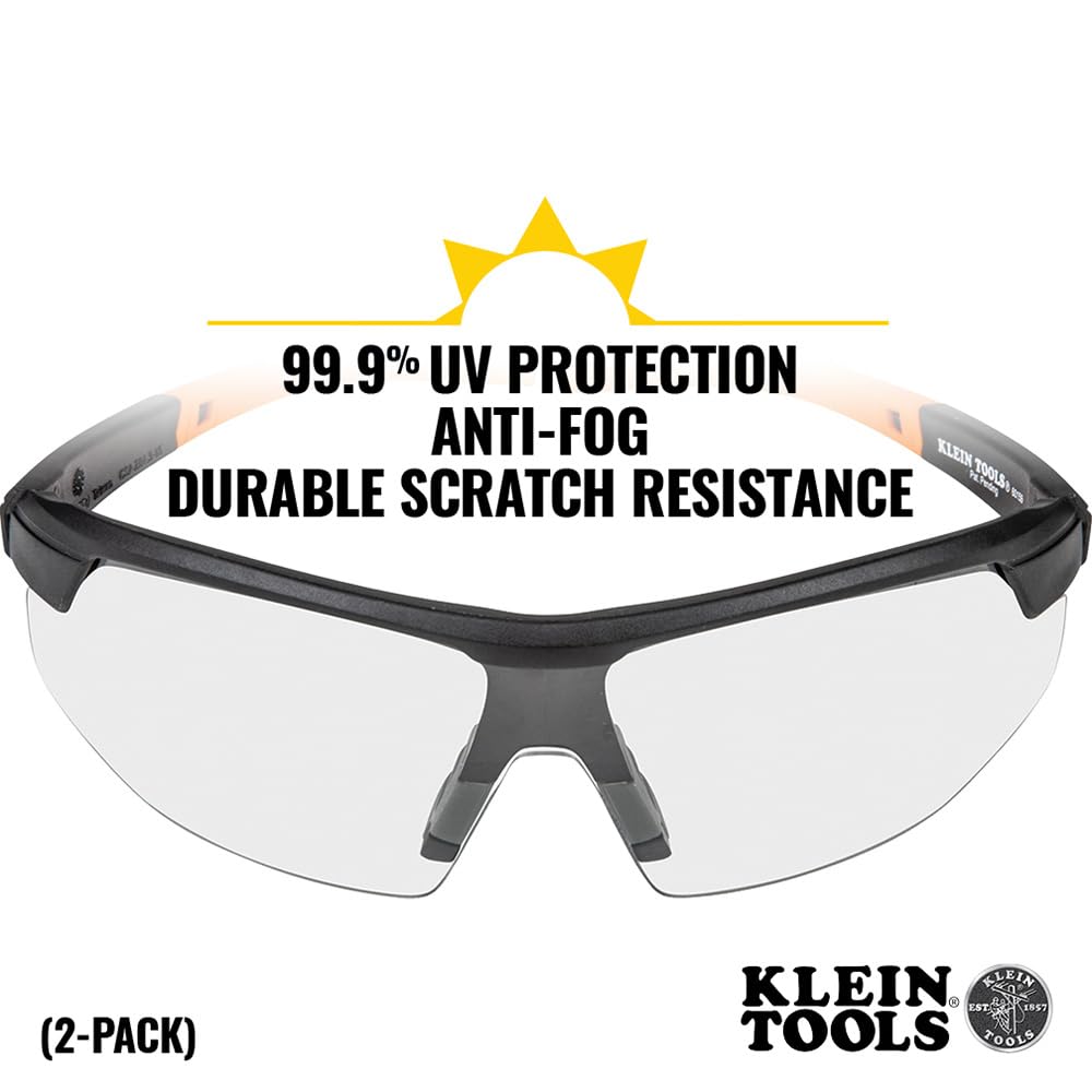 Klein Tools 60171 safety glasses feature scratch-resistant lenses for demanding work environments.