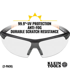 Klein Tools 60171 safety glasses feature scratch-resistant lenses for demanding work environments.