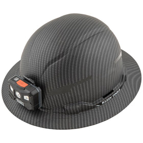 Klein Tools 60346 KARBN hard hat front view showing durable shell and cooling potential.