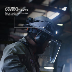 Klein Tools 60407T2RL helmet meets ANSI Z89.1-2014 Type 2, Class C standards.