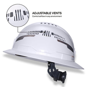 Klein Tools 60407T2RL vented full brim promotes cooler wear with airflow.
