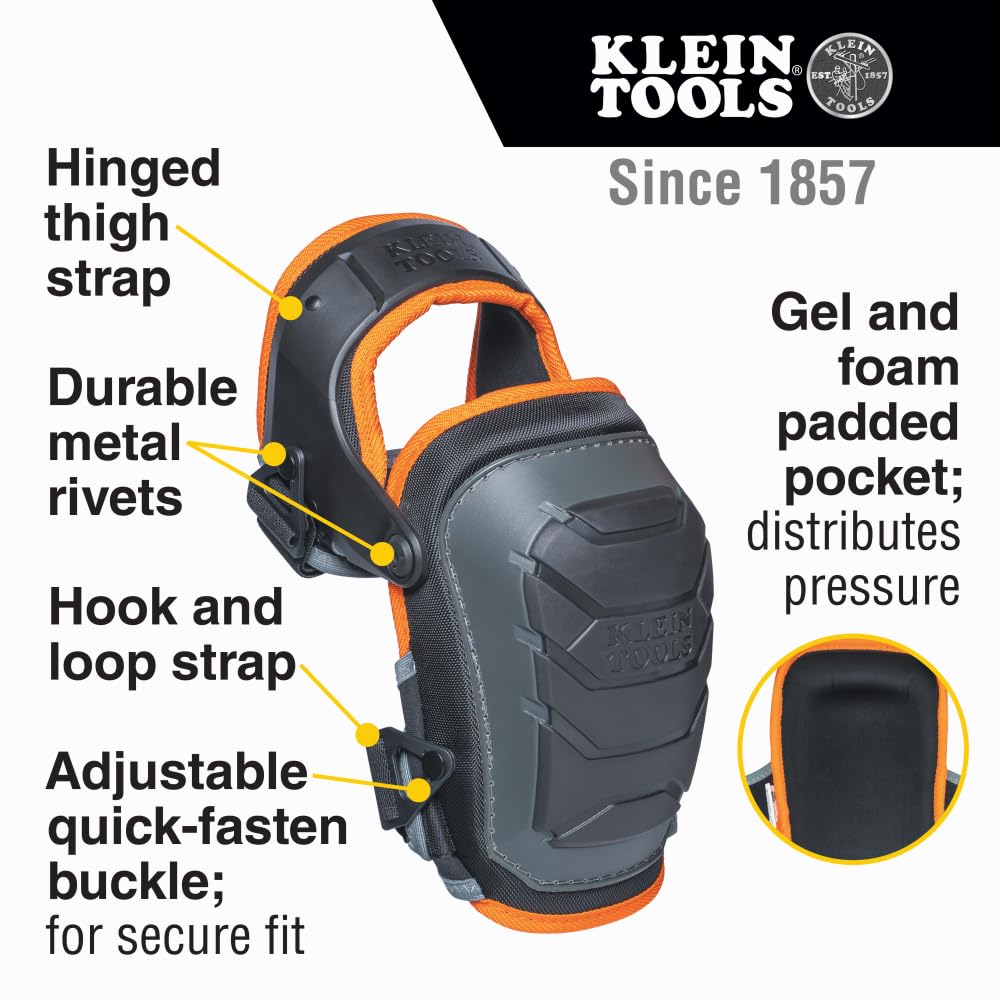 Klein Tools 60491 knee pad with gel-foam pocket for all-day comfort.