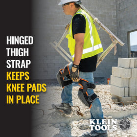 Klein Tools 60491 knee pad with rounded edges to ease side-to-side movement.