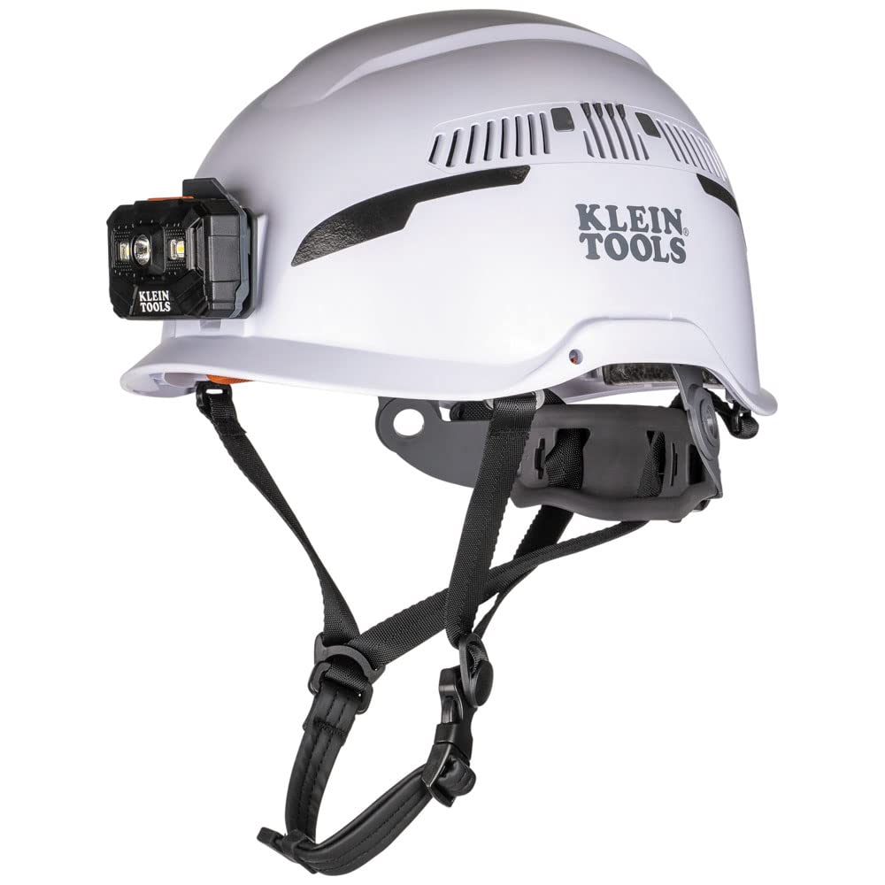Klein Tools 60526 Safety Helmet front view with headlamp mount for hands-free lighting