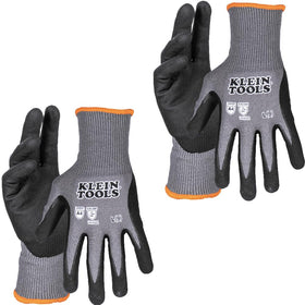 Klein Tools 60589 work gloves with dipped nitrile grip for secure handling in all conditions