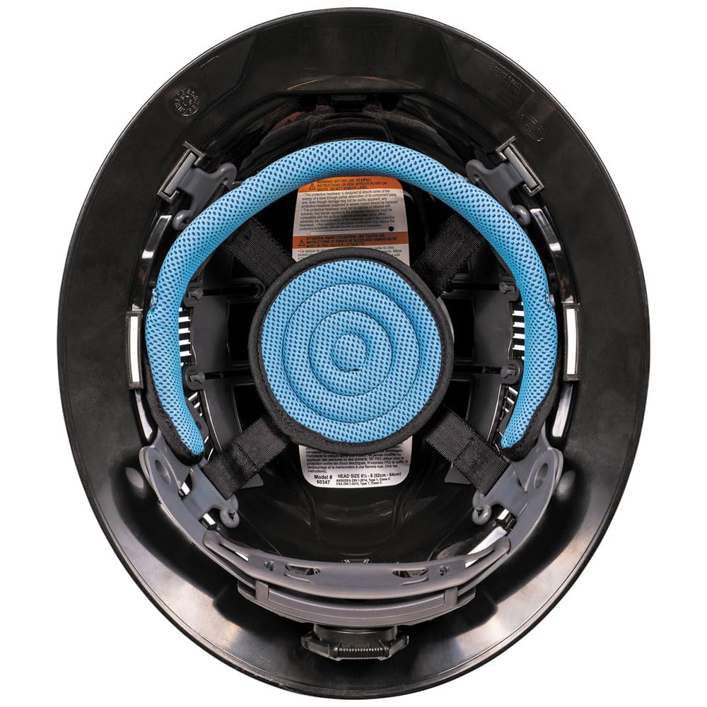 Klein Tools 60626 universal slots for hearing protection and face shields.
