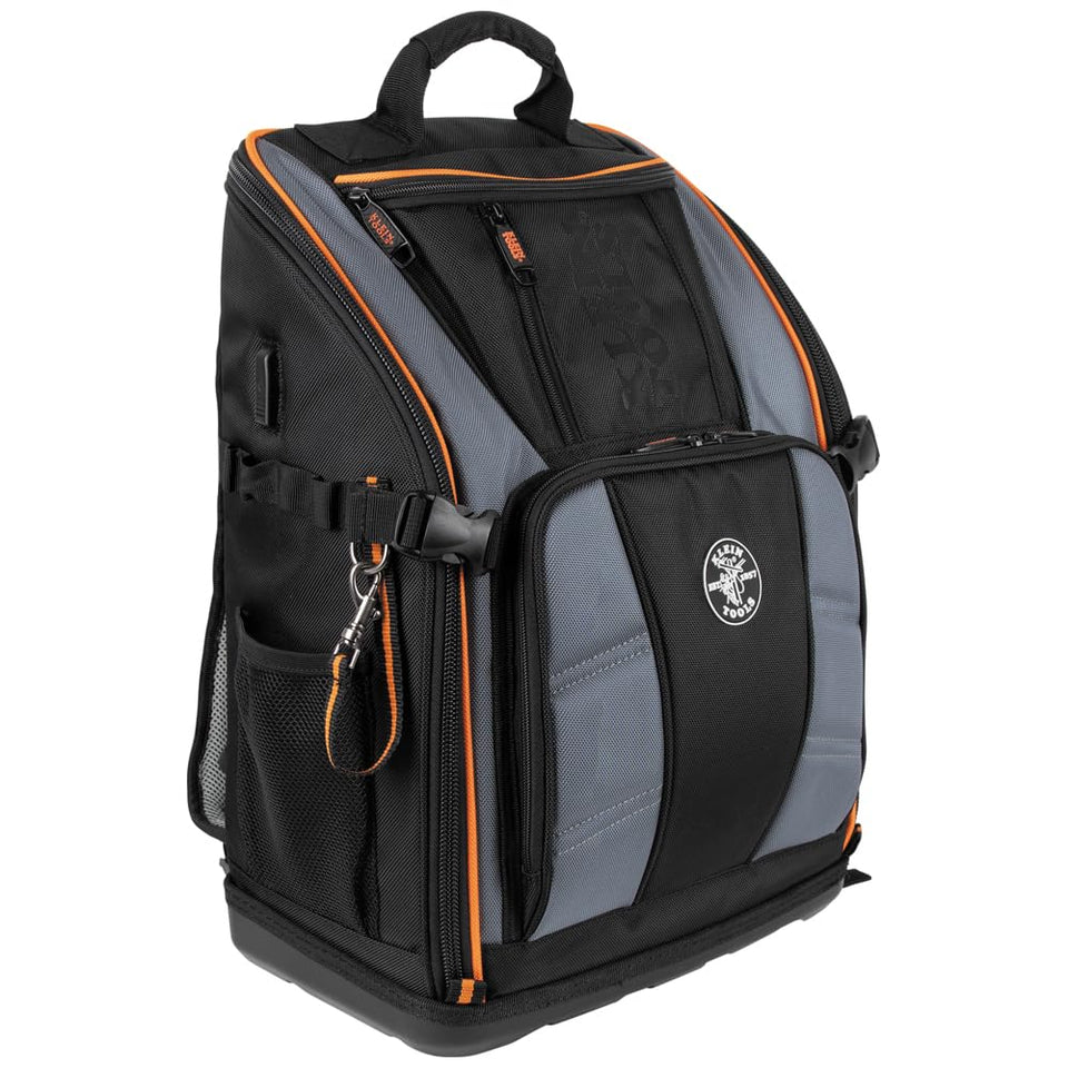 Klein Tools 62482 Tool Backpack front view highlights quick-access design