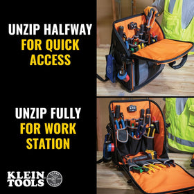 Klein Tools 62482 interior with 27 pockets for versatile storage