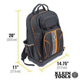 Curved molded bottom keeps the Klein Tools backpack upright and comfortable