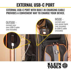 The curved molded bottom provides stability and weather protection for the bag.