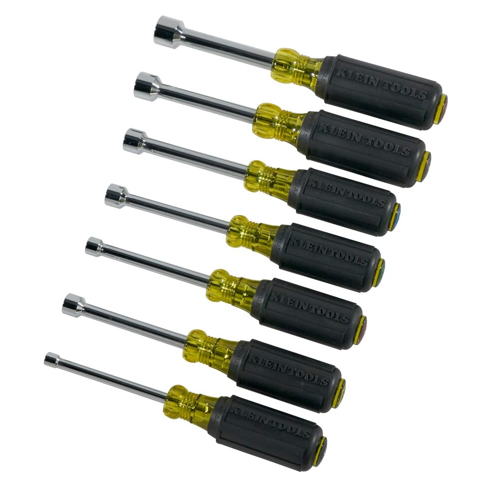 Klein Tools 631 color-coded handles for easy fastener engagement.