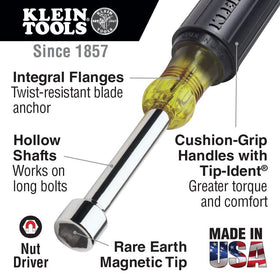 Klein Tools 646M magnetic 5/16 inch nut driver for composed bolt handling.