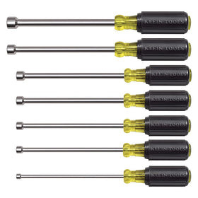 Klein Tools 647M nut driver set, front view with Cushioned-Grip handles for comfortable torque.